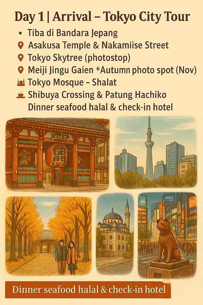 itinerarty jepang osaka halal trip bersama zayntour