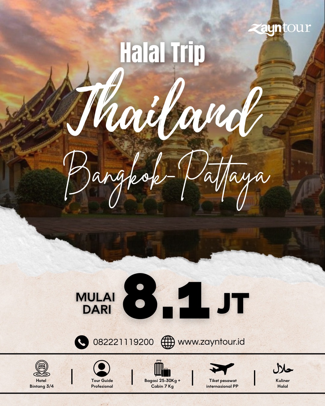 halal trip ke thailand bangkok dan pattaya bersama zayntour